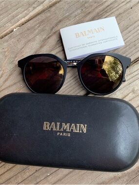 Balmain Black Frame Brown Gradient Lens Sunglasses